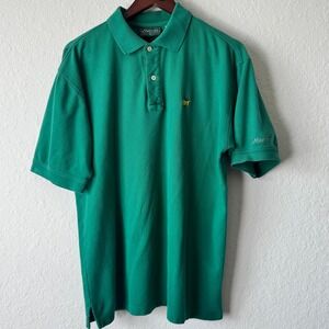 Masters Collection Mens Green Cotton Pique Golf Polo Shirt Size M Embroidered